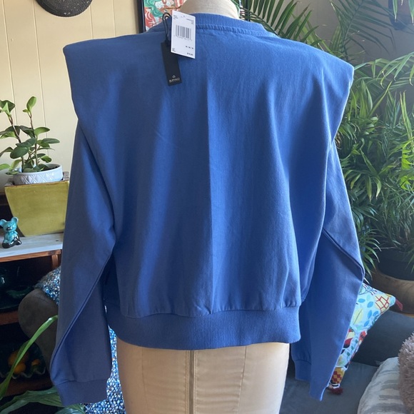 Buffalo David Bitton NWT size medium Indiana Padded Shoulder Sweatshirt blue - Picture 3 of 9